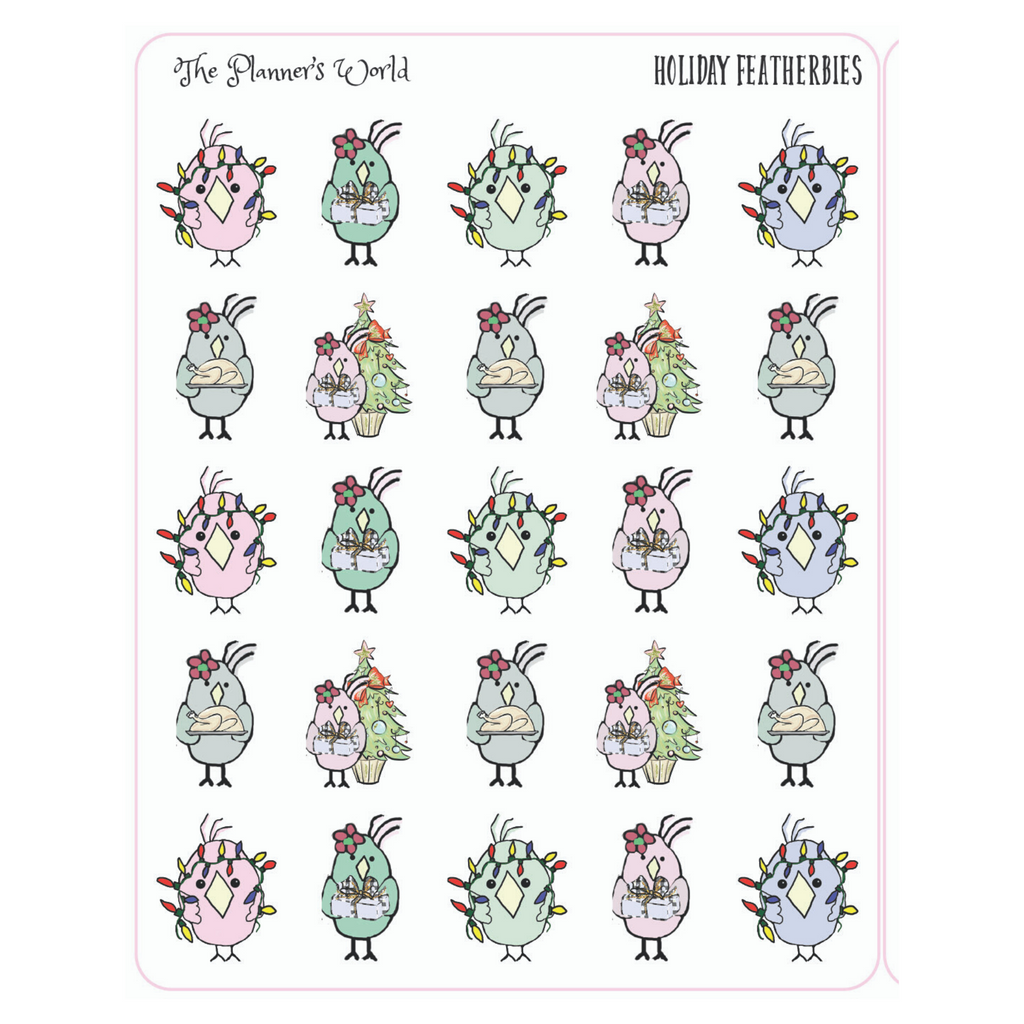 Featherbies Holiday Christmas Planner Stickers - The Planner's World