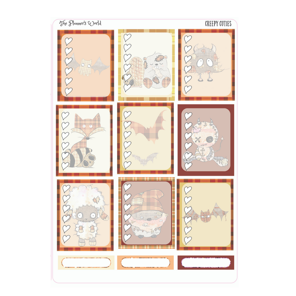 Creepy Cuties Weekly Vertical Sticker Kit - The Planner's World