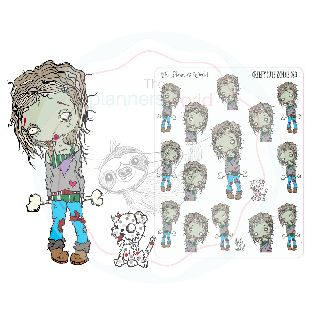 Creepy Cute Zombie Planner Stickers - zombie stickers - The Planner's World
