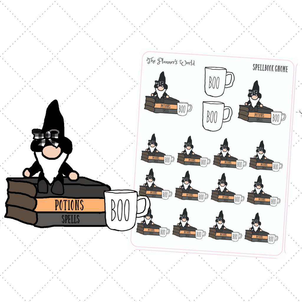 Spellbook Gnome Planner Stickers - The Planner's World