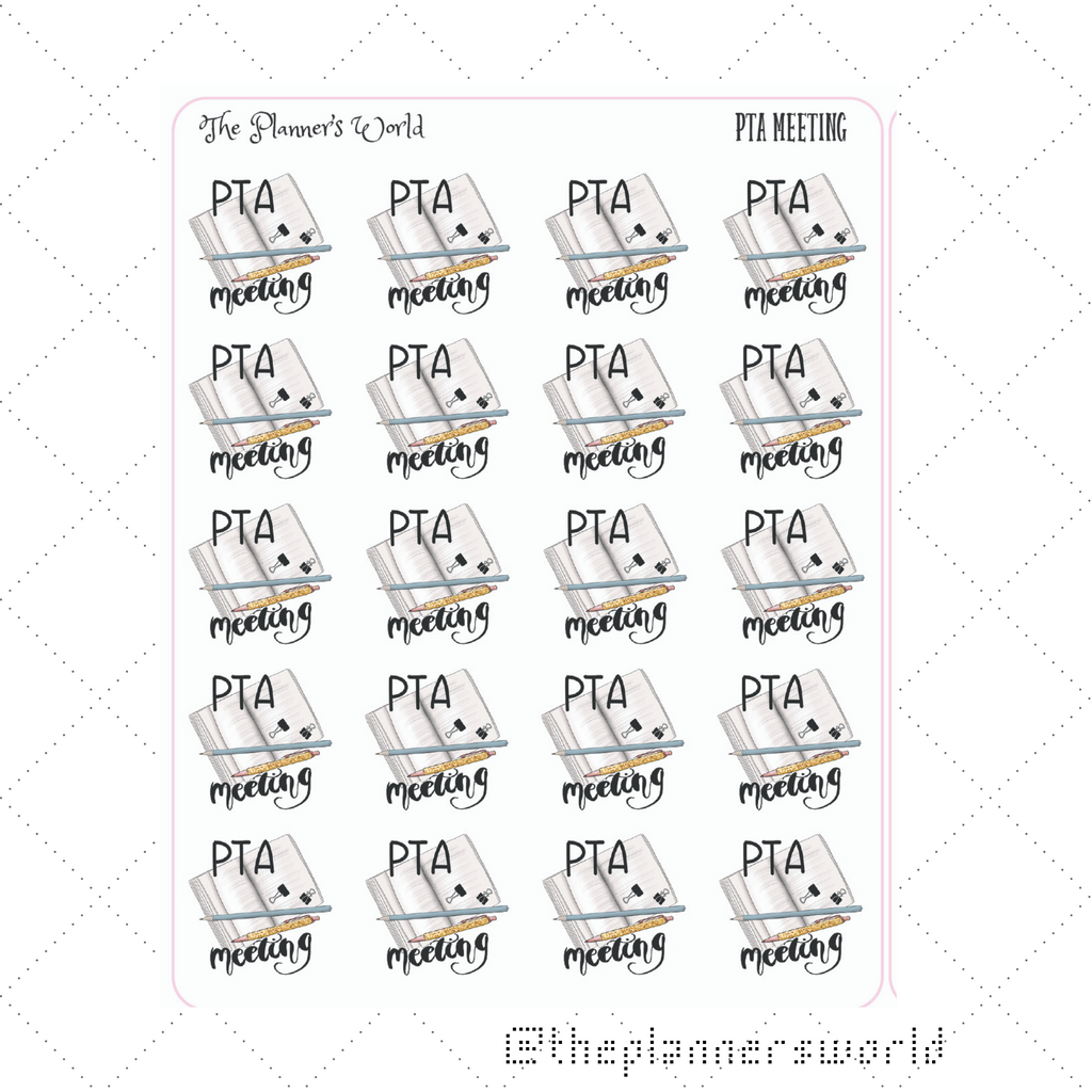 PTA Meeting Planner Stickers - The Planner's World