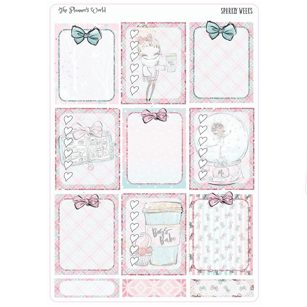 Sparkly Weeks weekly vertical Sticker Kit - winter kit - The Planner's World