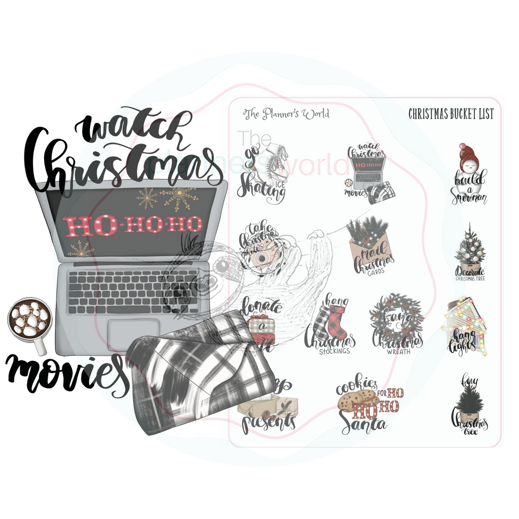 Christmas Bucket List planner stickers - The Planner's World
