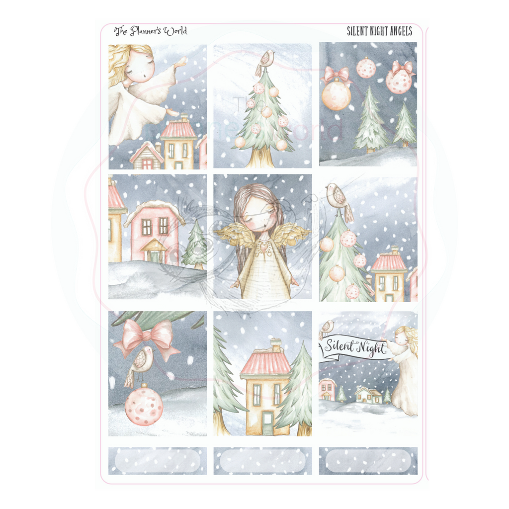 Silent Night weekly vertical Sticker Kit - christmas stickers - The Planner's World