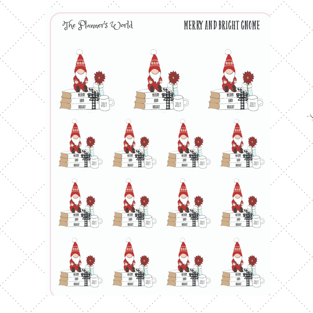 Merry & Bright Gnome Planner Stickers - The Planner's World