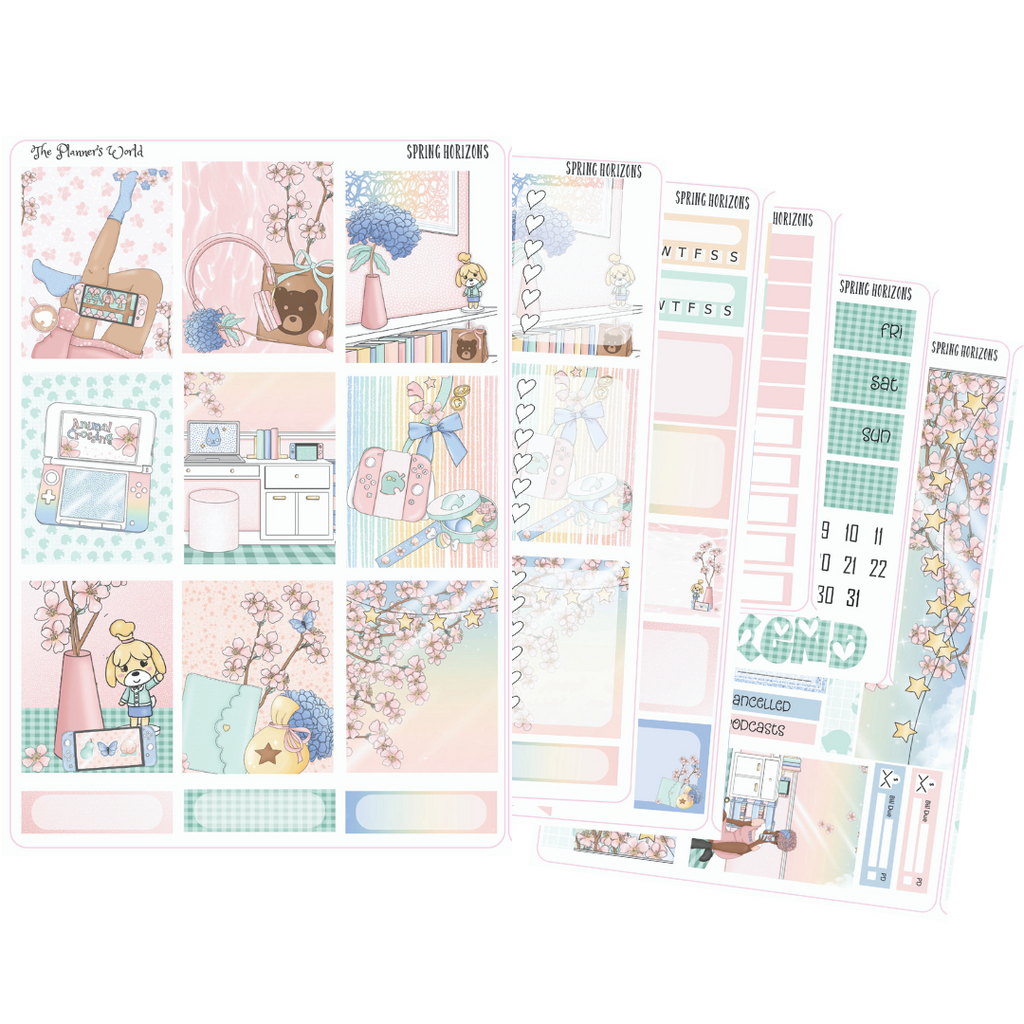 Spring Horizons weekly vertical Sticker Kit - The Planner's World