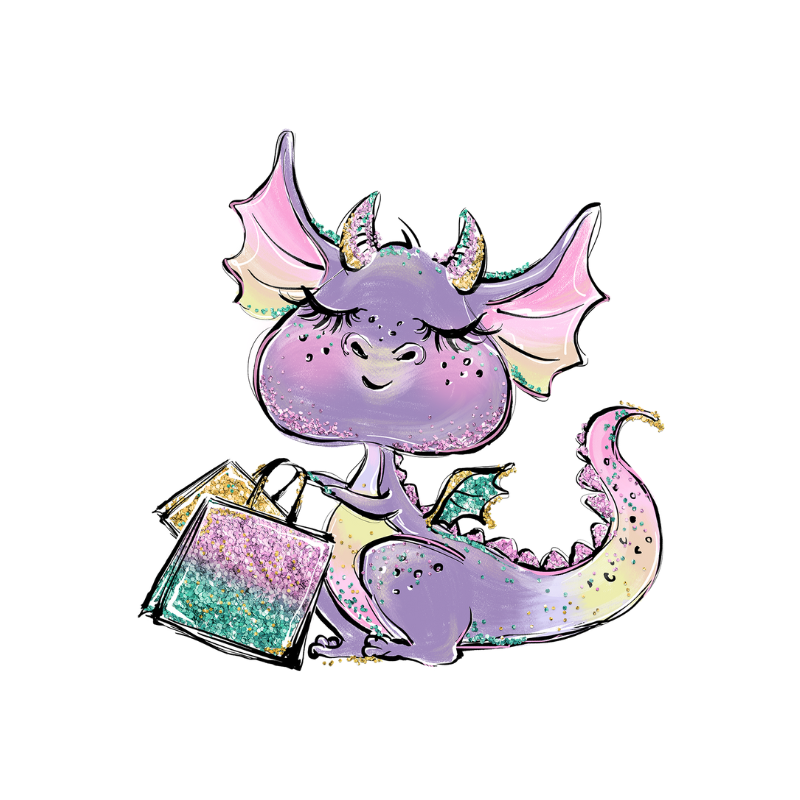 Cute Dragon Die Cut - Coffee - Gardening - Party - Kite Flying - Shopping - Roller Skating dragons - The Planner's World