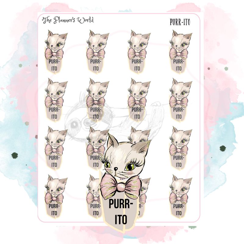 Cat mom planner stickers - Kitten Purrito Stickers – The Planner's