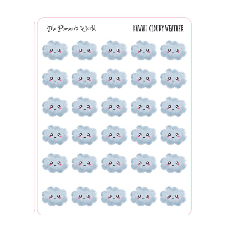 Chance of Showers Planner Stickers, Weather Stickers