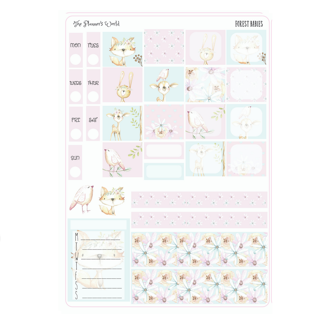 Hobonichi Weeks weekly kit / Forest Babies Sticker kit - The Planner's World