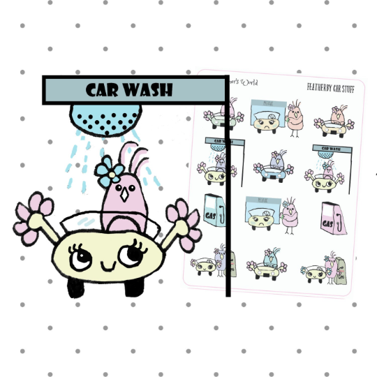 Featherbies car stuff planner stickers - The Planner's World