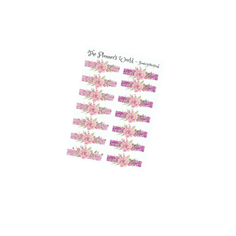 Floral glitter headers planner stickers - The Planner's World