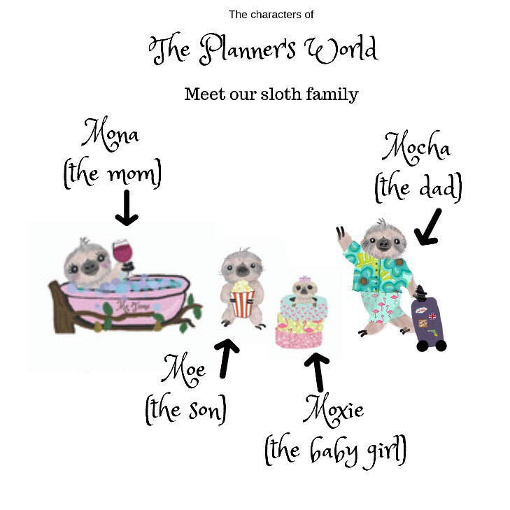 Birthday planner Stickers - Mona the Sloth planner stickers - The Planner's World
