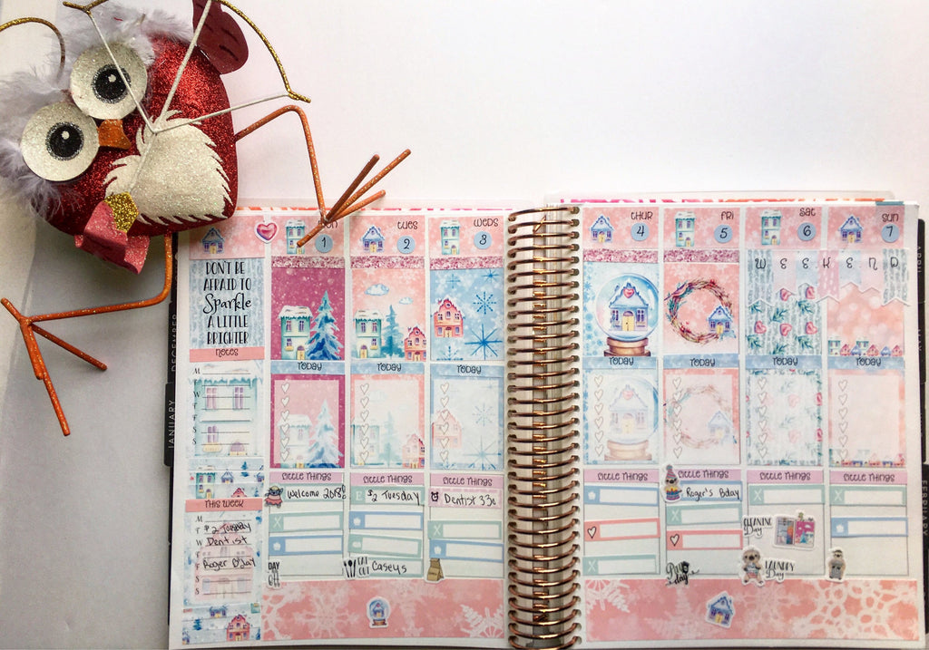 Shimmering Village Weekly Kit - winter weekly kit - christmas - The Planner's World