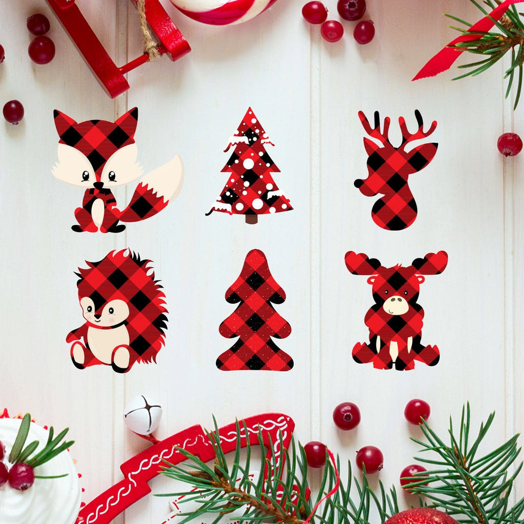 Buffalo Plaid Die Cut Stickers - The Planner's World