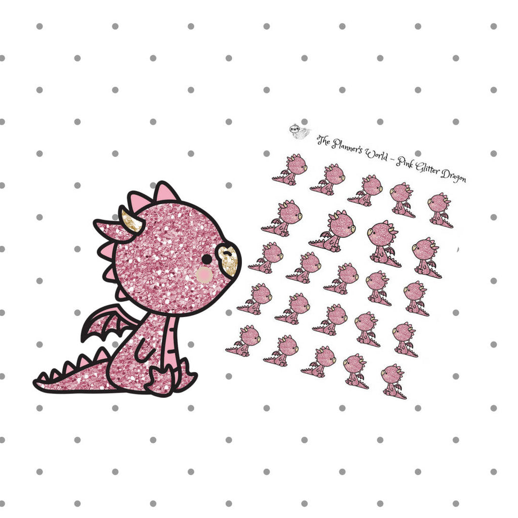 Pink dragon stickers - The Planner's World