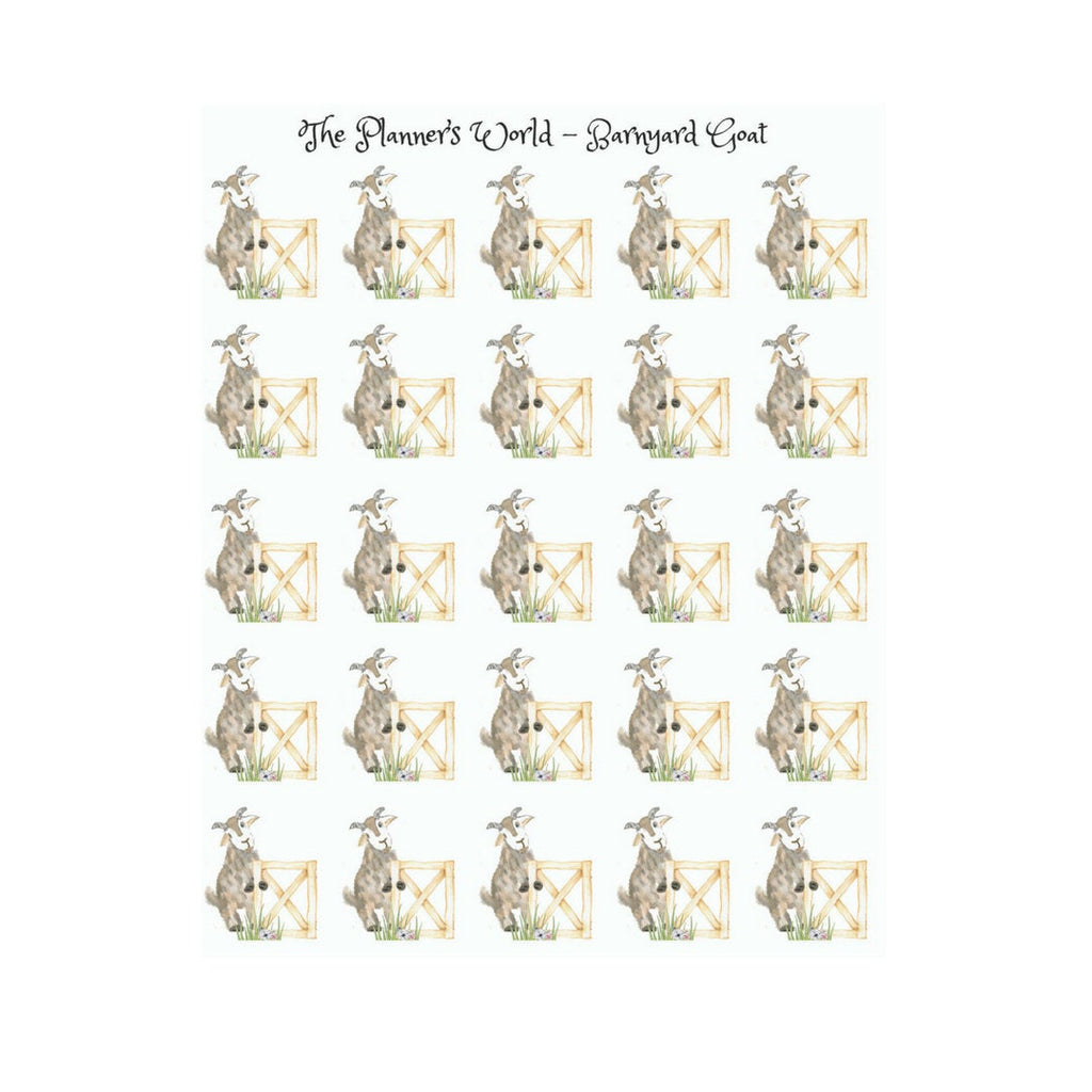 Cute goat planner stickers - Nibbles the goat - The Planner's World