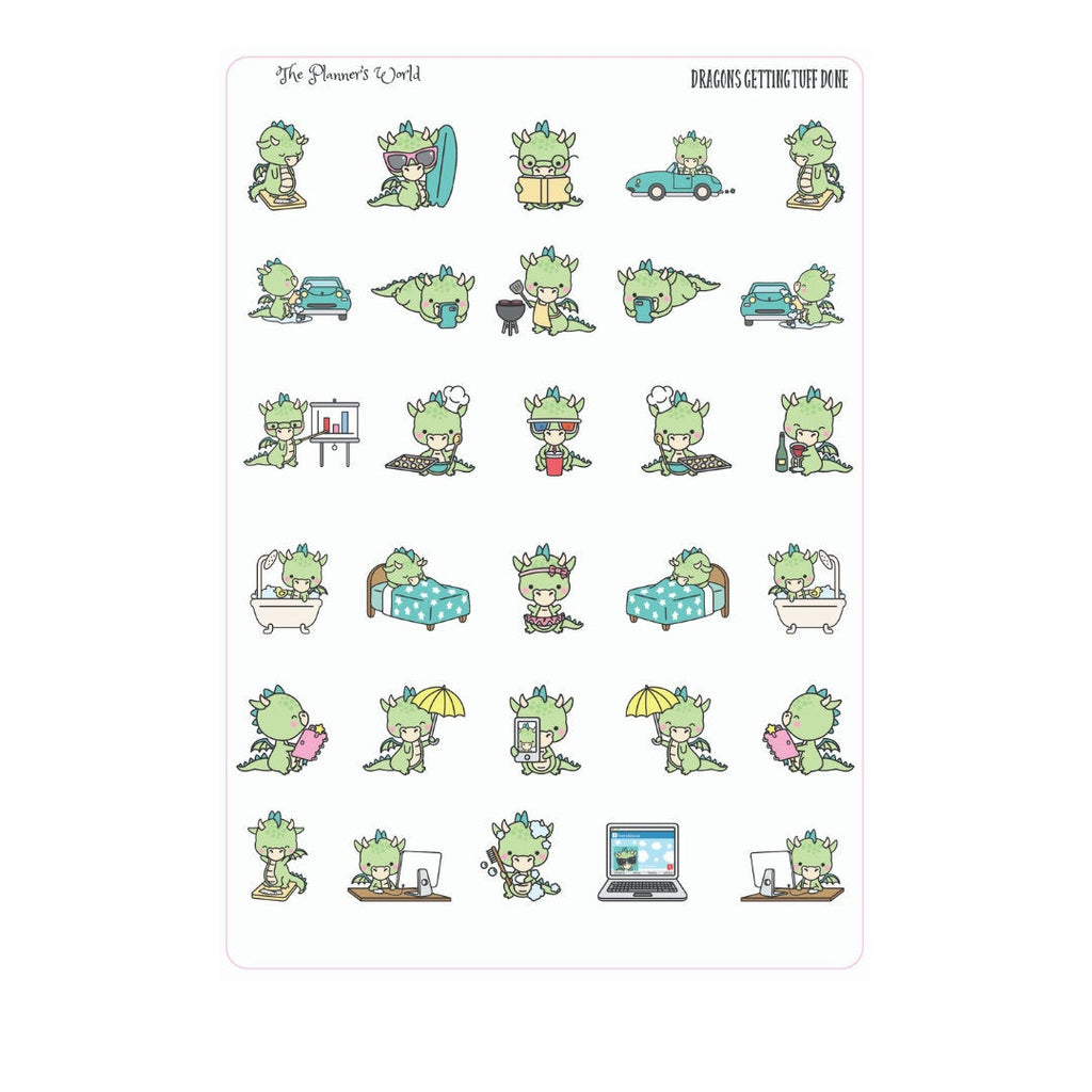 Dragons Getting Stuff Done Stickers - The Planner's World