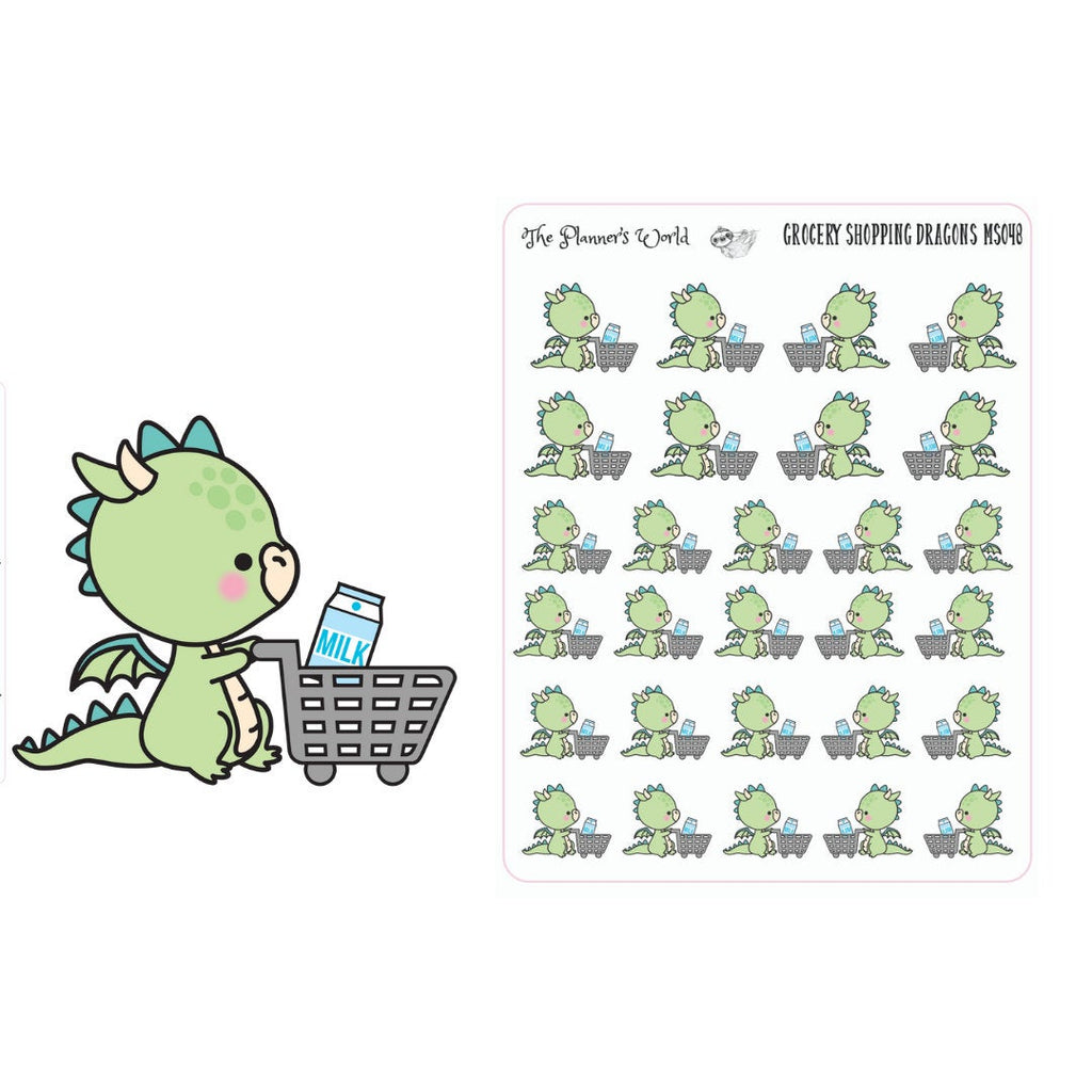 dragon grocery shopping stickers - The Planner's World