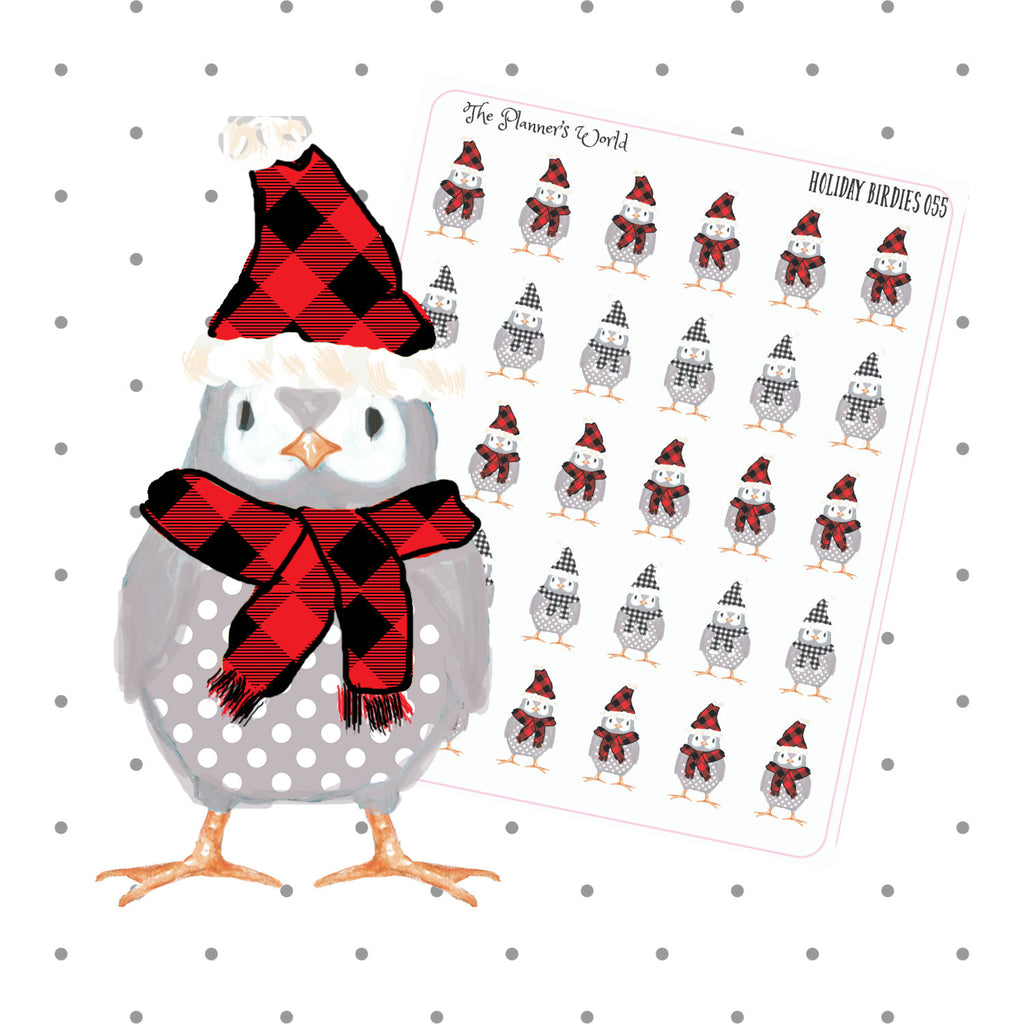 winter Holiday Birdies planner stickers - The Planner's World
