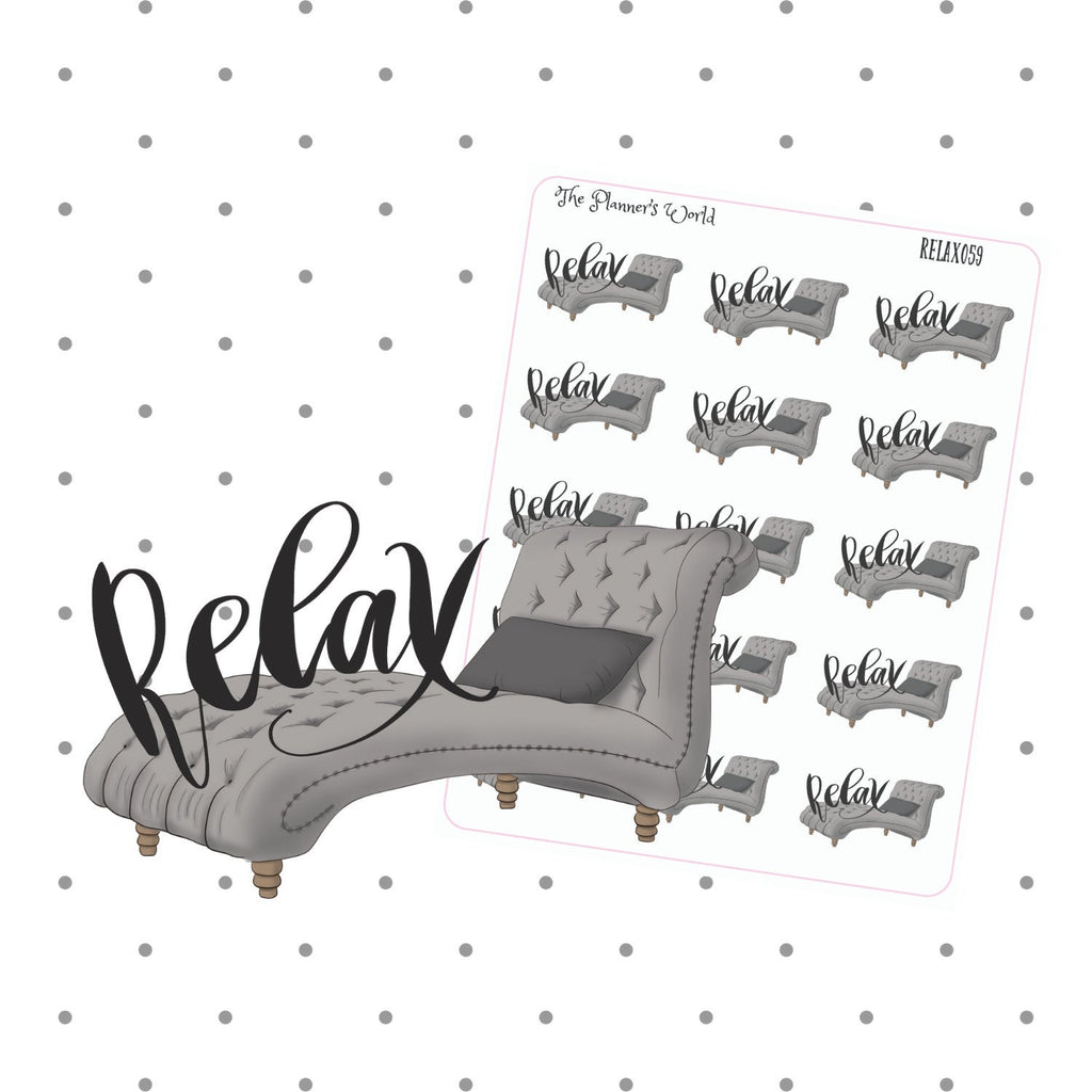 Relax stickers - Script Sticker - Text Stickers - planner stickers - me time - meditate - lazy day - weekend sticker - The Planner's World