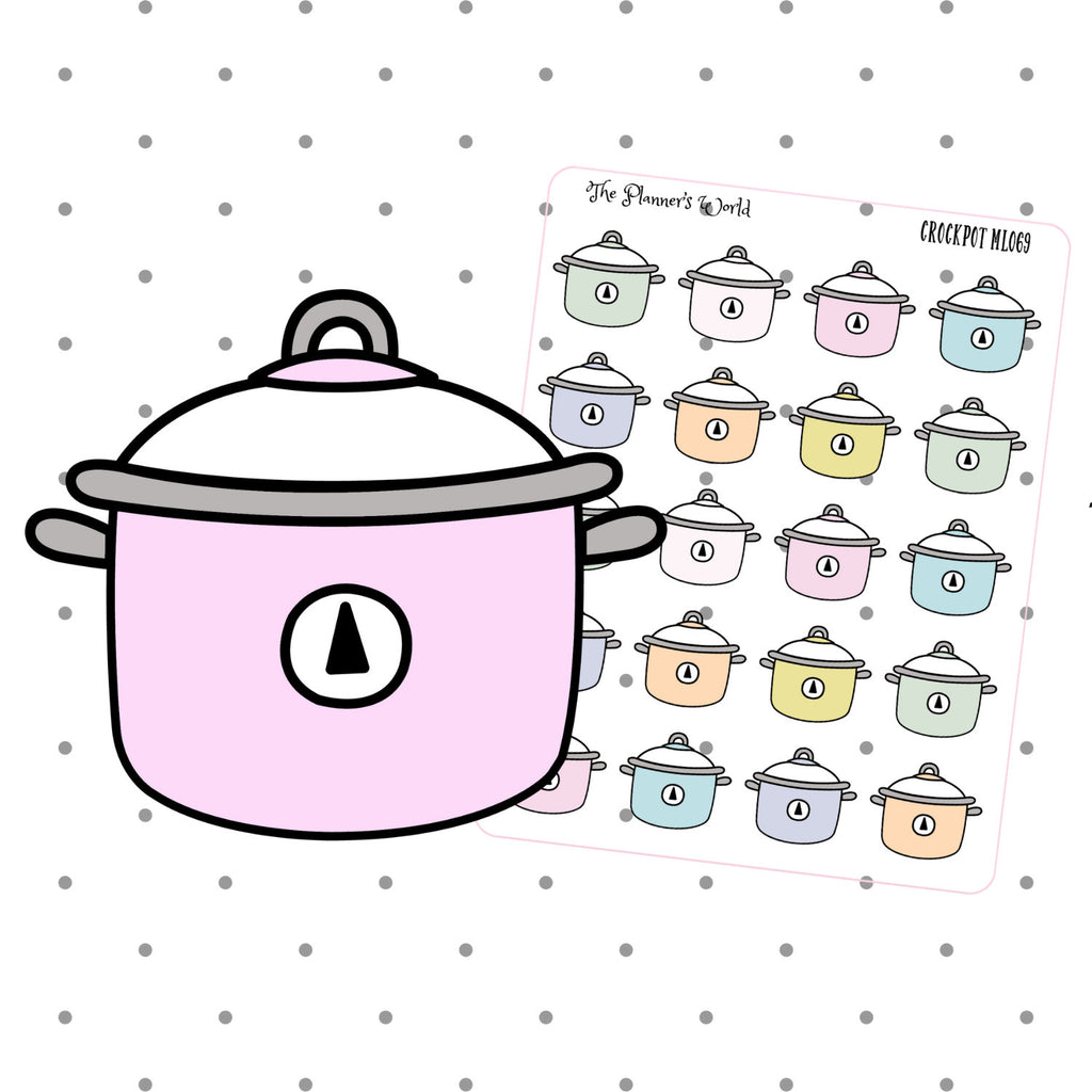 Crockpot Stickers - dinner planner stickers - meal planning planner stickers - The Planner's World