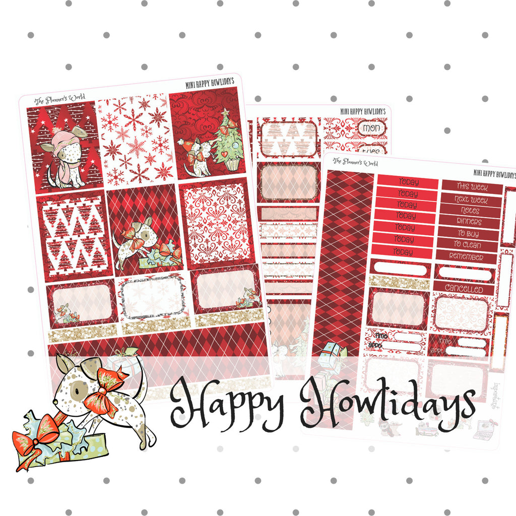 Happy Howlidays Mini weekly Vertical Planner Kit - The Planner's World