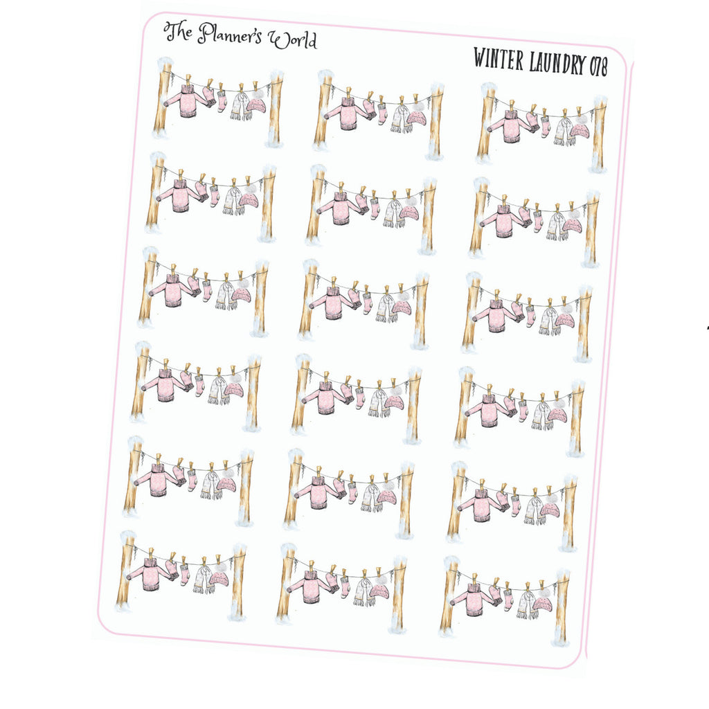 Winter Laundry Planner Stickers - The Planner's World
