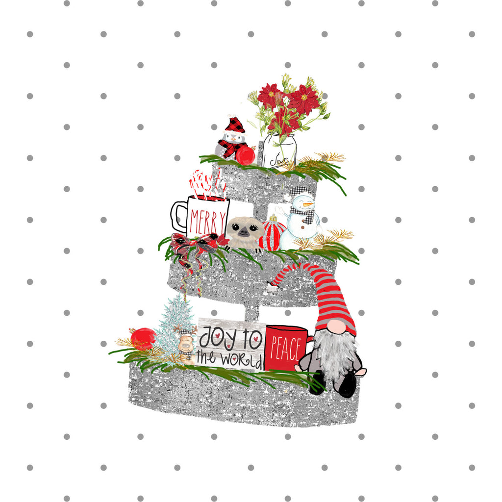 Holiday Tiered Tray Diecut - Christmas Die Cut - Christmas Tray Planner Stickers - swedish gnome die cut - cute christmas planner sticker - The Planner's World