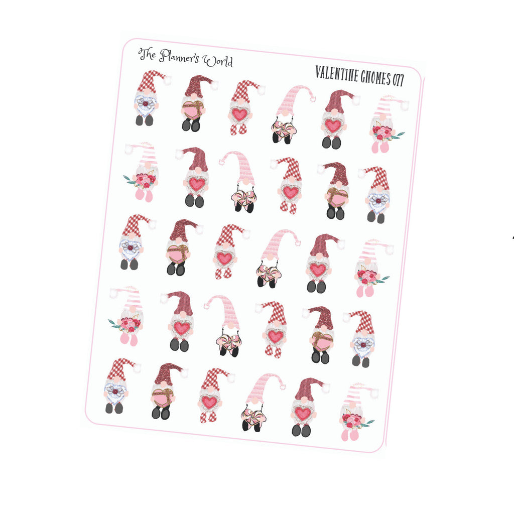 Valentine Swedish Gnome planner stickers - The Planner's World