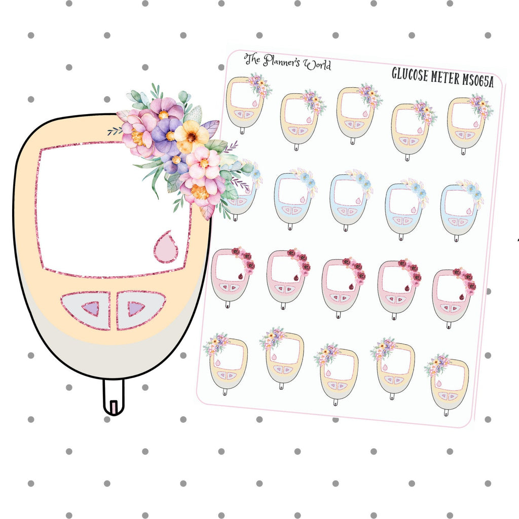 Glucose Meter Stickers - diabetic stickers - blood sugar meter - health tracking stickers - glucose meters - diabetic planner stickers - The Planner's World