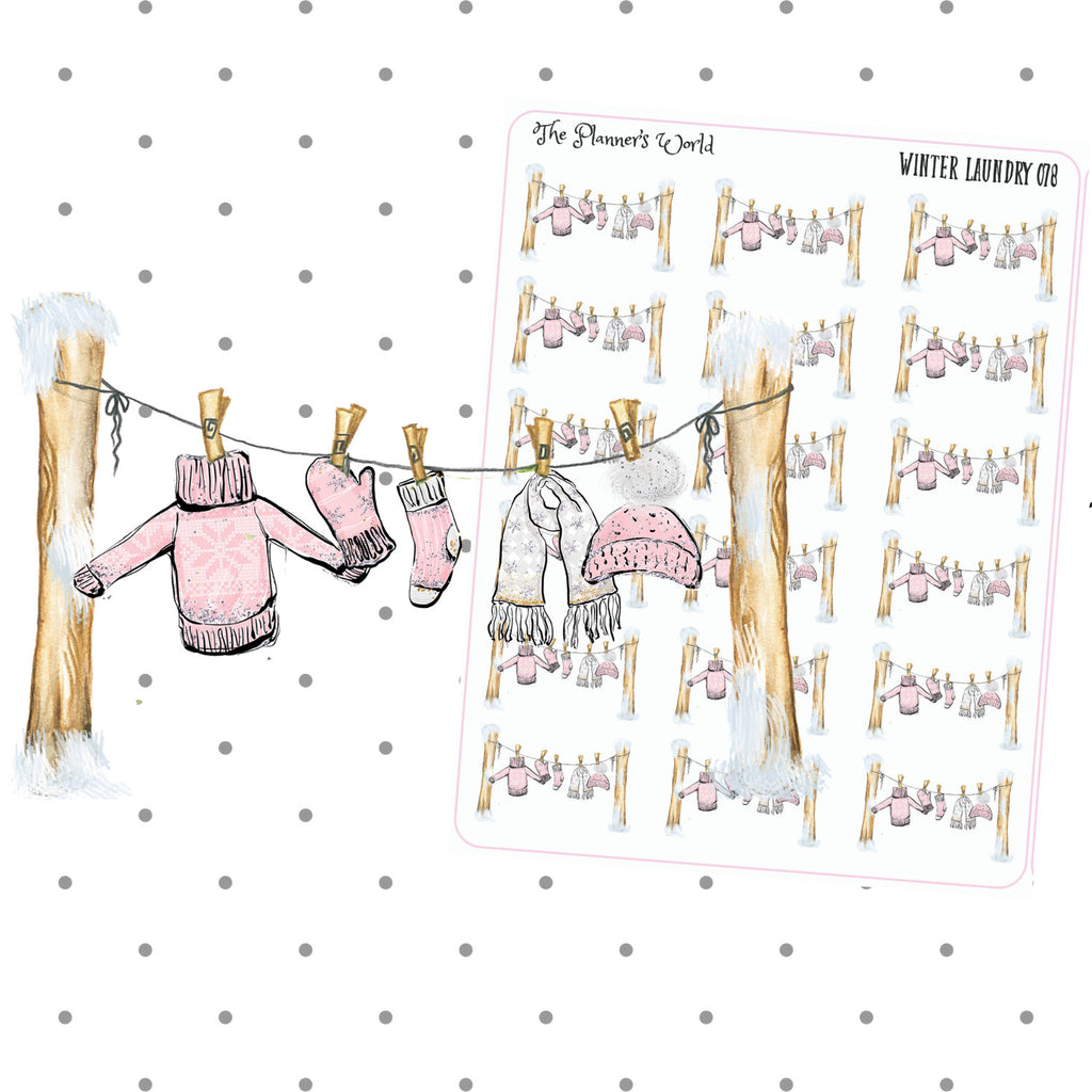 Winter Laundry Planner Stickers - The Planner's World