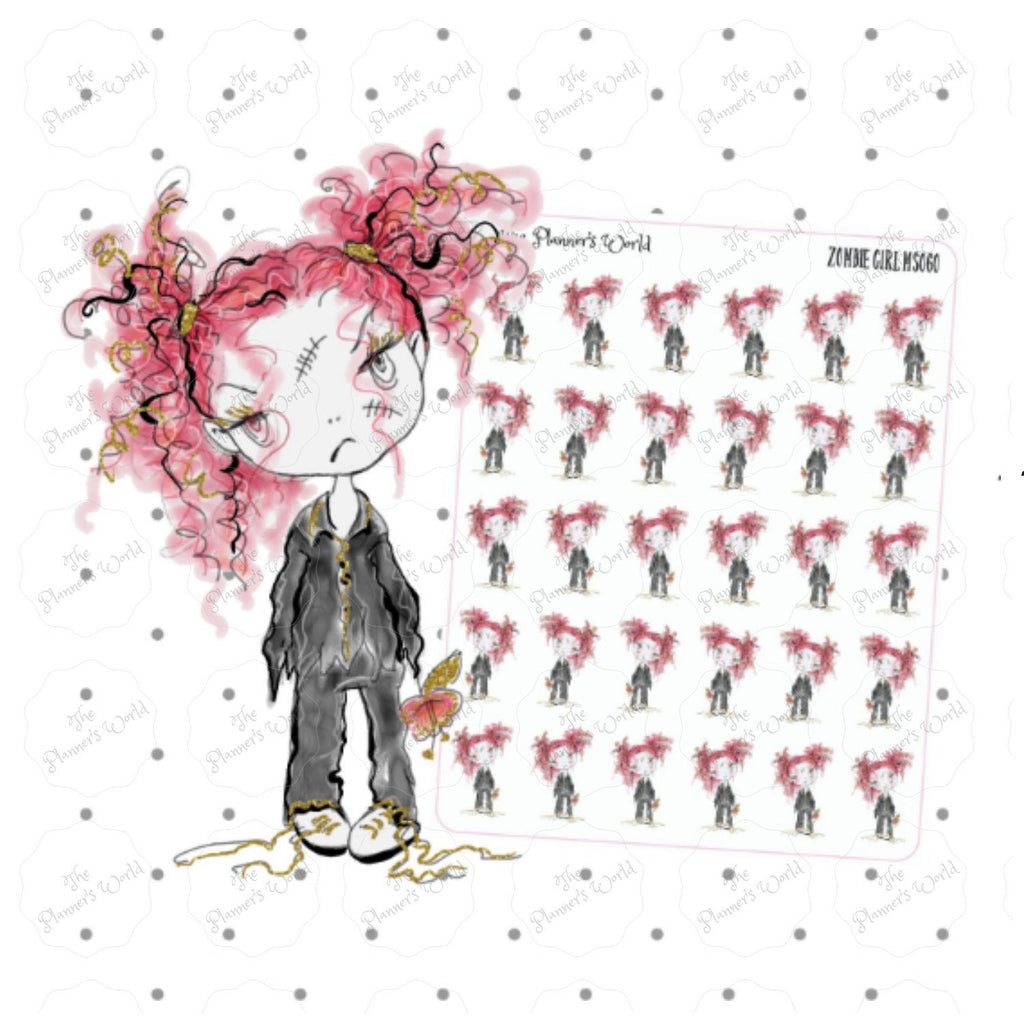Zombie Girl Planner Stickers - The Planner's World