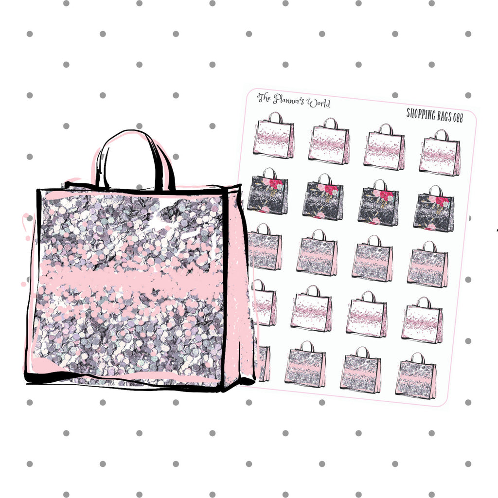 shopping bag planner stickers - shopping stickers - shopping planner stickers - cute stickers - shop til you drop stickers - black friday - The Planner's World