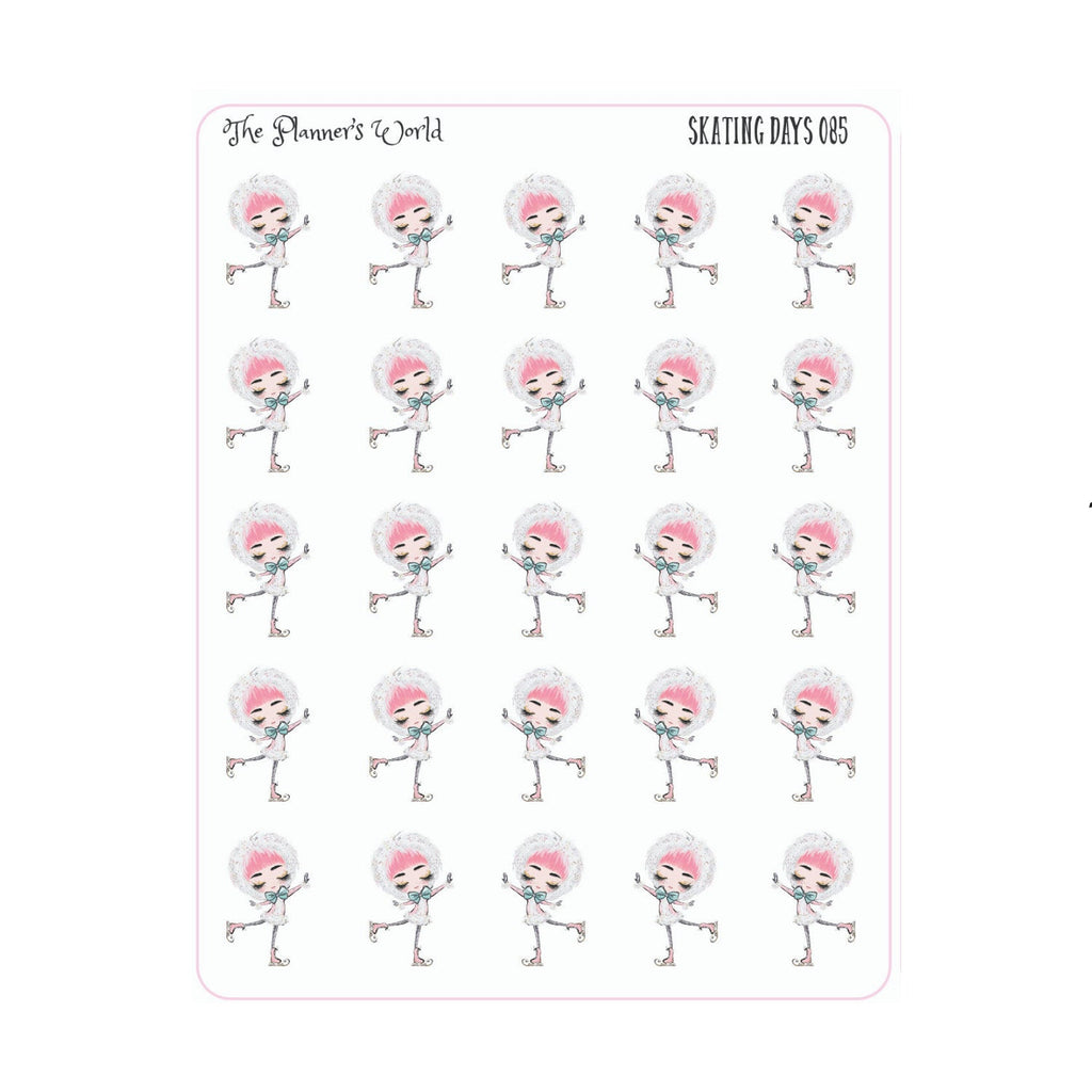 Skating Days planner stickers - skating stickers - ice skating girl sticker - skating girl - winter skater sticker - planner girl sticker - The Planner's World
