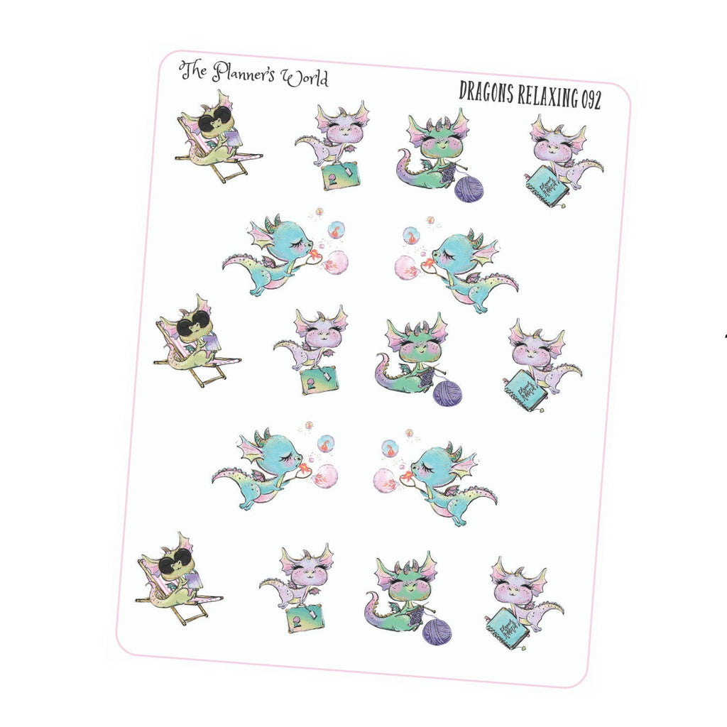 Dragons Relaxing Planner Stickers - Me time sticker - The Planner's World