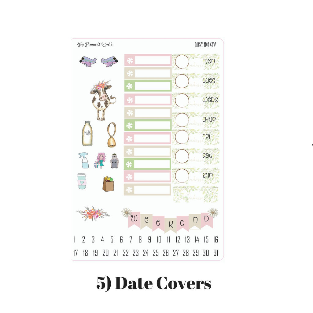 Planner Sticker Kit - Daisy Moo Cow Weekly Kit - The Planner's World