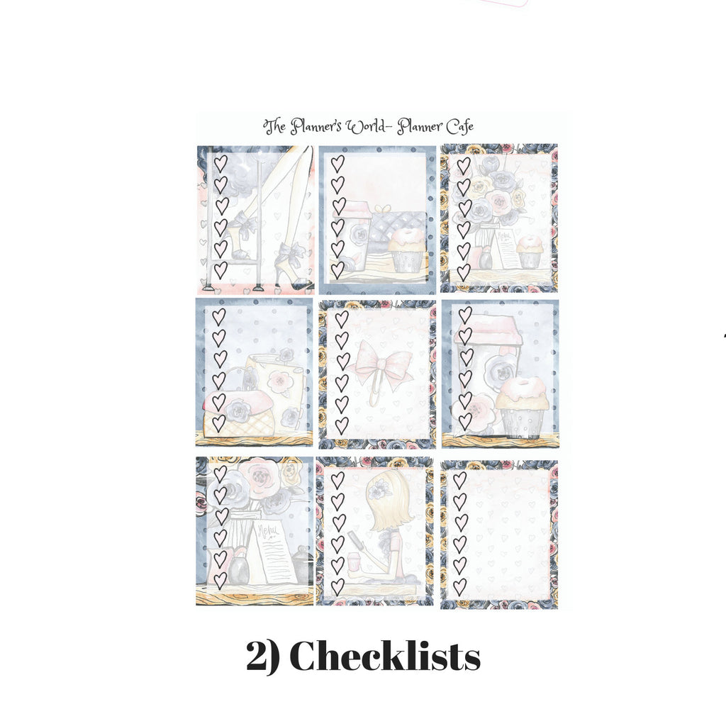 Planner Cafe Weekly Vertical Sticker kit - The Planner's World