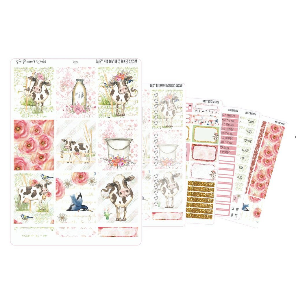 Planner Sticker Kit - Daisy Moo Cow Weekly Kit - The Planner's World