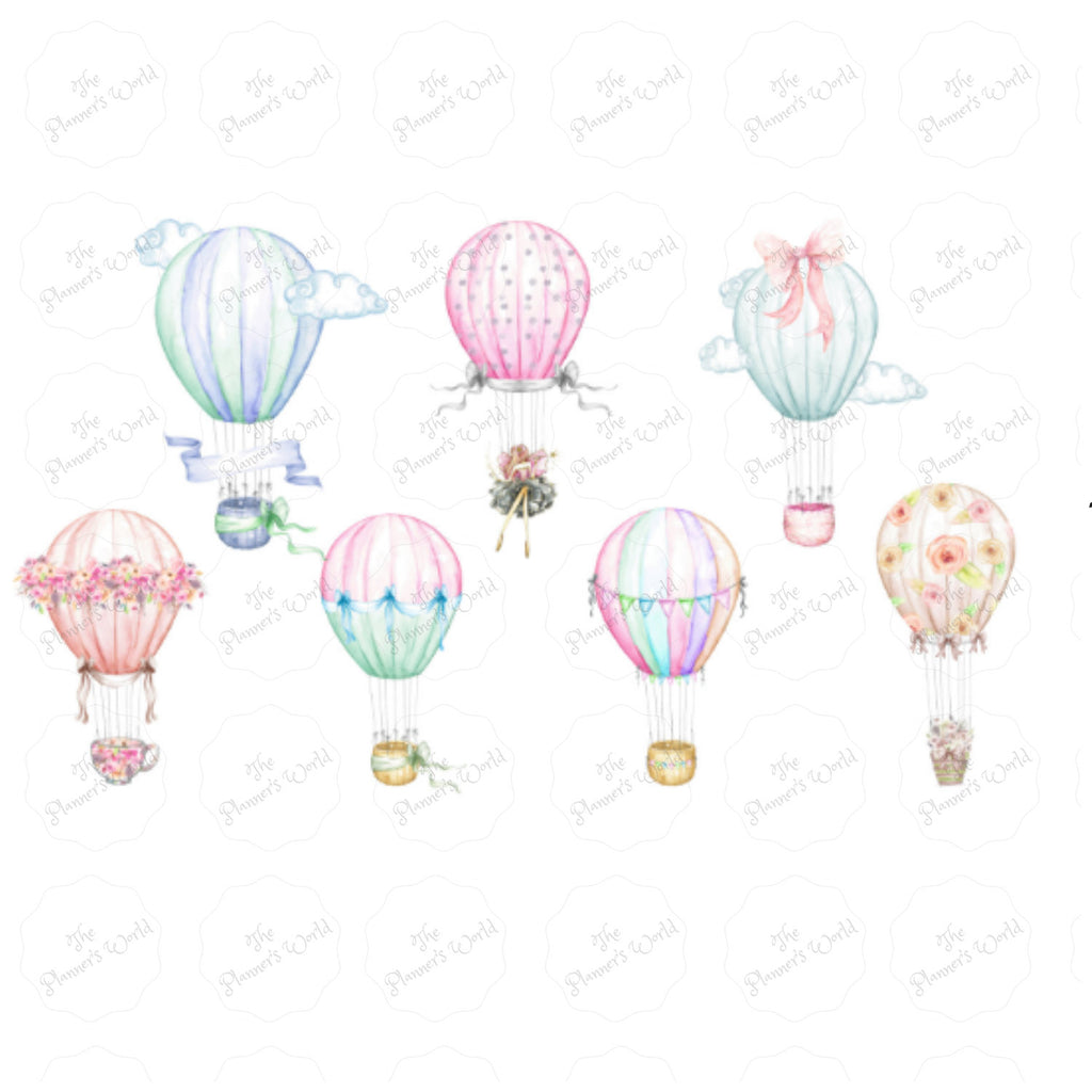 Hot Air Balloon Diecut - Diecuts - hot air balloon sticker - balloon - hot air balloon - die cut - watercolor - The Planner's World