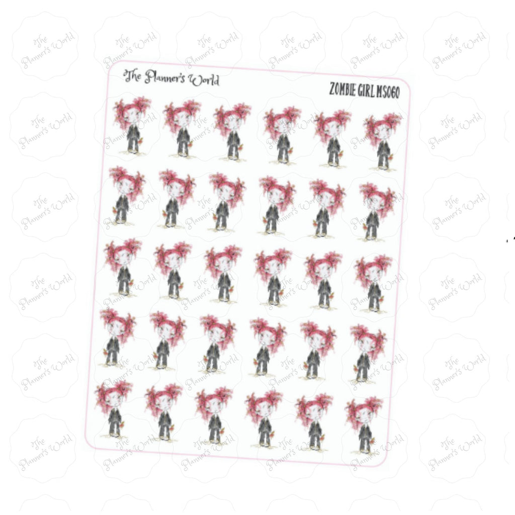 Zombie Girl Planner Stickers - The Planner's World