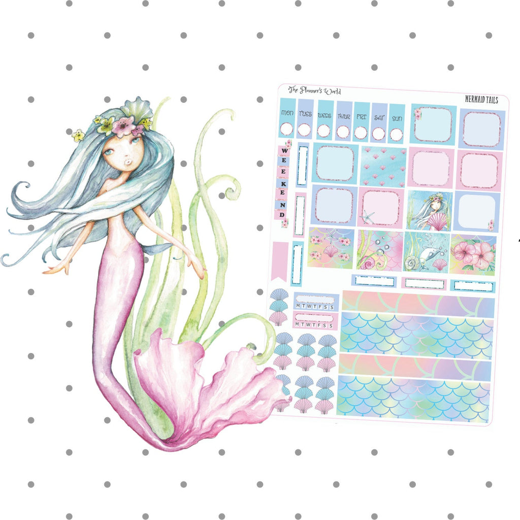 Mermaid Tails Hobonichi Weeks Sticker Kit - The Planner's World