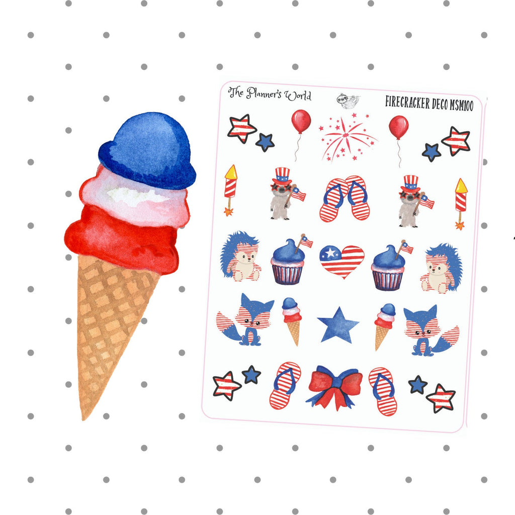 Cute 4th of July Patriotic Firecracker Deco Sampler - The Planner's World
