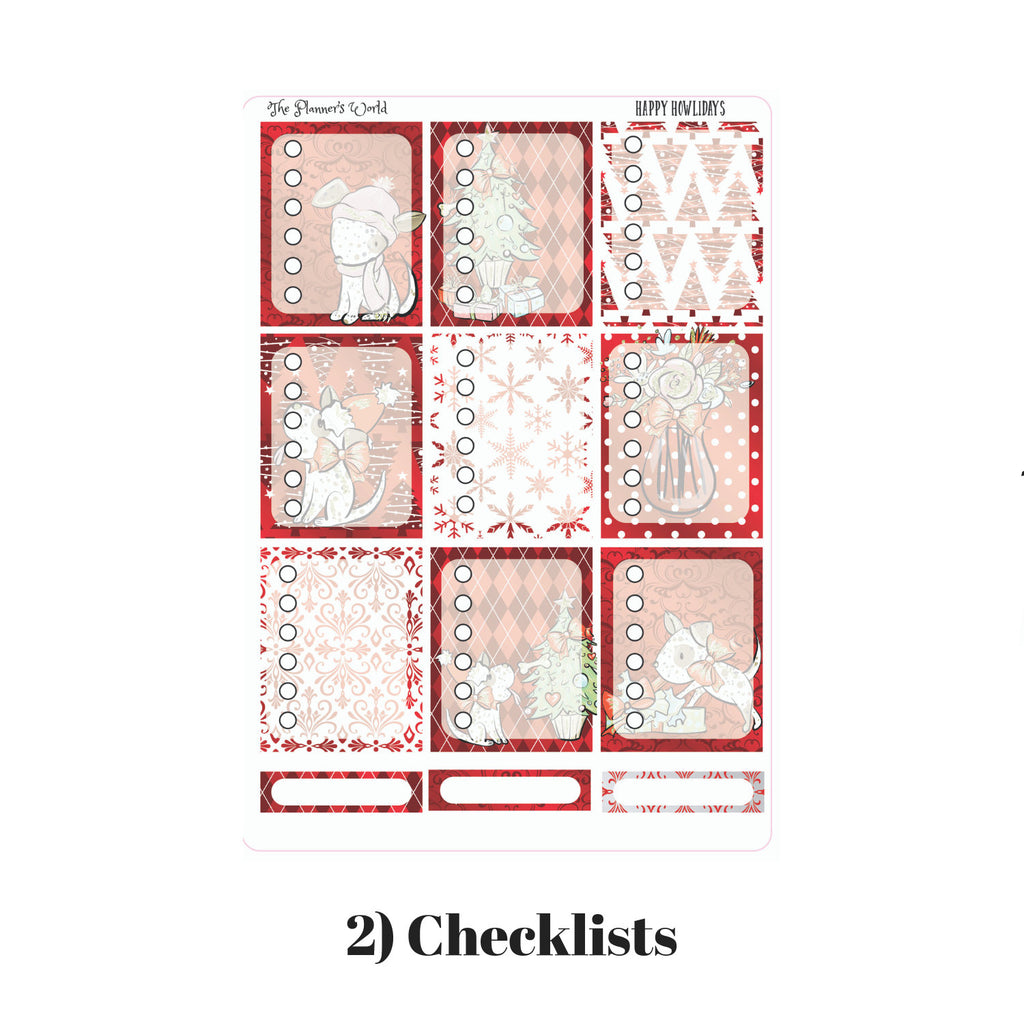 Happy Howlidays Weekly Vertical Sticker Kit christmas - The Planner's World