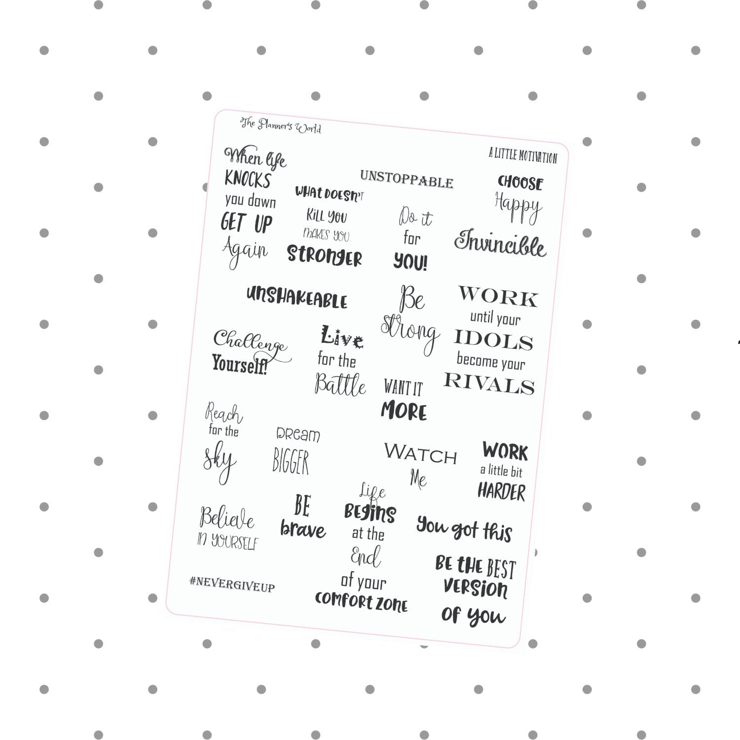 Priorities Script Stickers Perfect for Any Planner White or Clear