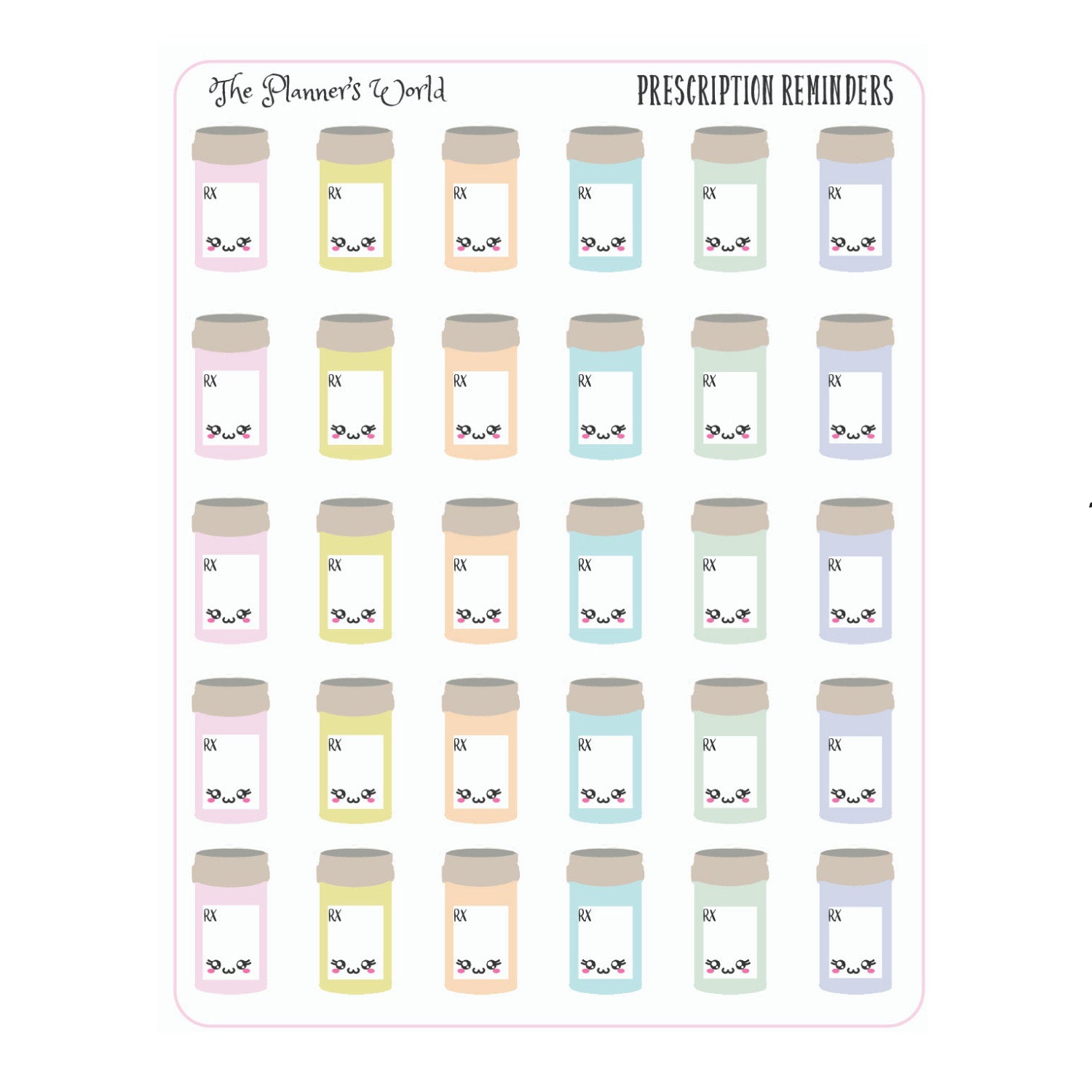 Cute Rx Sticker Kawaii Prescription planner stickers – The Planner's World