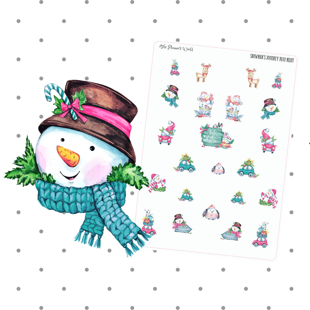 Snowman Christmas stickers - snowmen - planner stickers - winter planner sticker - christmas - planner stickers - kawaii christmas - winter - The Planner's World