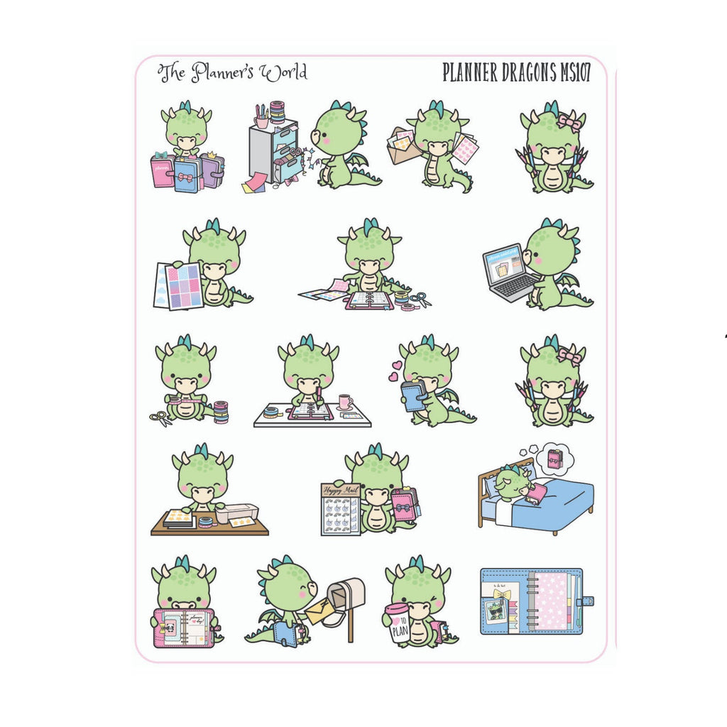 Cute Planner Dragon planner stickers - The Planner's World