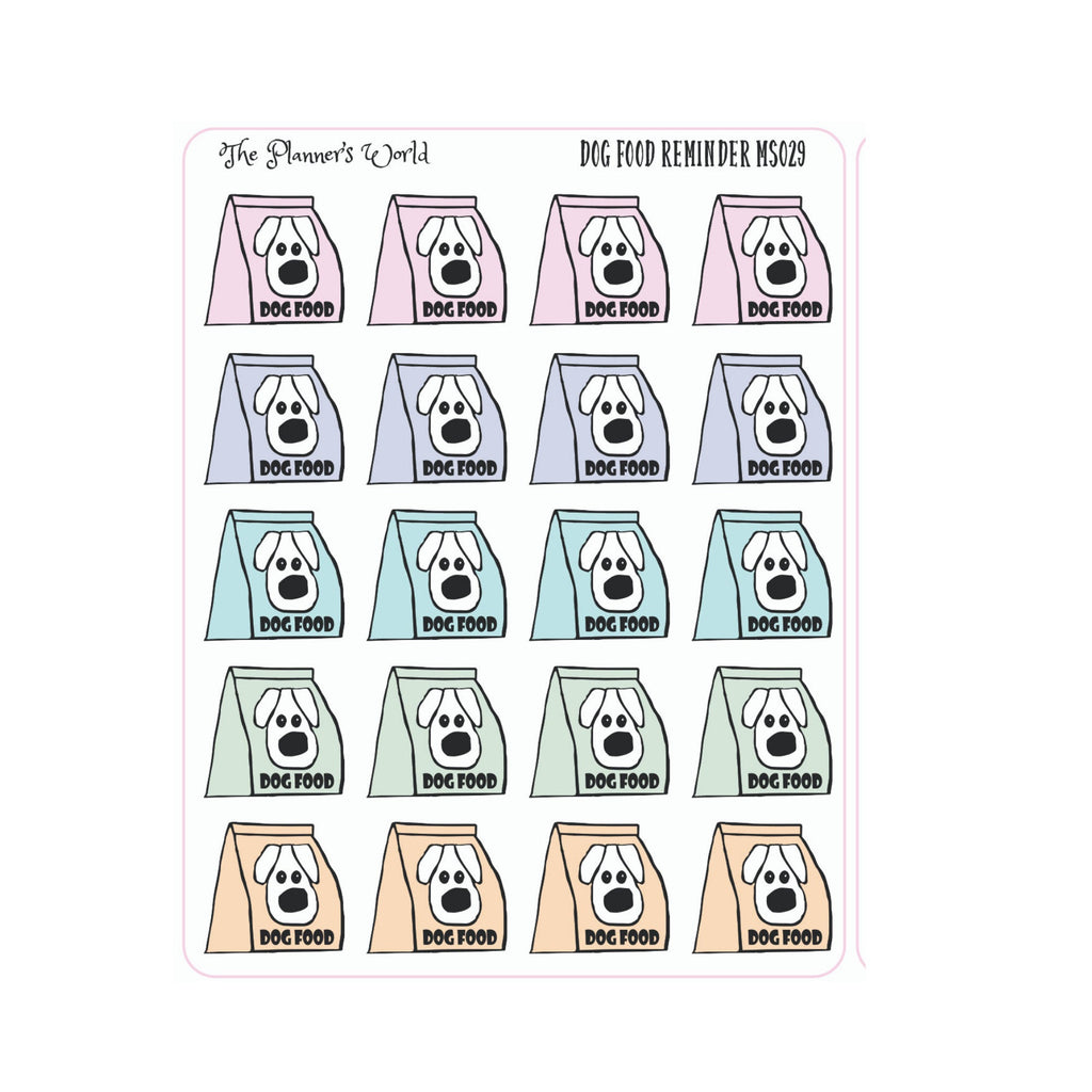 Dog & Cat Pet food reminder stickers - The Planner's World