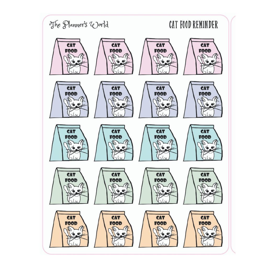 Dog & Cat Pet food reminder stickers - The Planner's World